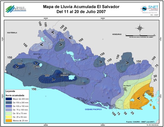 mapa de lluvias el salvador Marn Informe De Registro De Lluvias Y Niveles De Los Rios En El Salvador mapa de lluvias el salvador